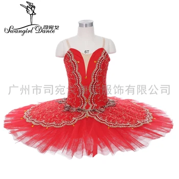 Женская Классическая Балетная пачка Из Красного Золота, Профессиональное Балетное Блюдо, Балетный Сценический костюм 
