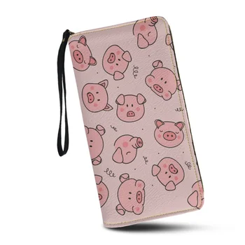 Женский Кожаный кошелек Belidome Pink Pig с RFID-блокировкой, на молнии, держатель для карт, Органайзер, Женский Дорожный Клатч-браслет