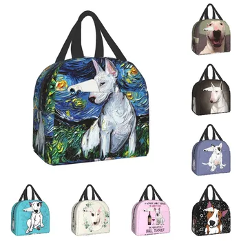 Звездная Ночь Бультерьер Собака Термоизолированная сумка для ланча Портативный Ланч-бокс для женщин Многофункциональная сумка для хранения пикника