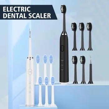 Звуковой зубной скейлер и электрическая зубная щетка, USB Перезаряжаемый Набор для гигиены полости рта для взрослых, отбеливание зубов, глубокая чистка, набор для чистки зубов