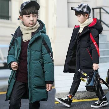 Зимнее плотное ветрозащитное теплое пальто для мальчиков, детская верхняя одежда, детская одежда, куртки для мальчиков, большие размеры, для подростков 4-15 лет