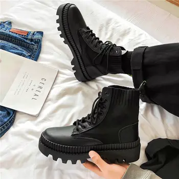 Зимняя мужская тонкая дышащая обувь с высоким берцем, новинка 2023 года, модный тренд, увеличенные ботинки для студентов Joker. Ботинки на платформе