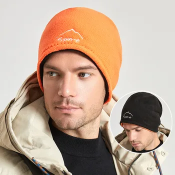 Зимняя теплая кепка с ушками, Мягкая Мужская лыжная, сноубордическая, велосипедная, приятная для кожи, Пешая, Флисовая, для бега, Ветрозащитная шапка