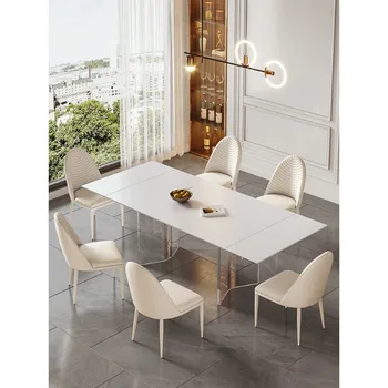 Индивидуальные акриловые подвесные обеденный стол и стулья, небольшой выдвижной шиферный стол, можно использовать прямоугольный складной обеденный стол