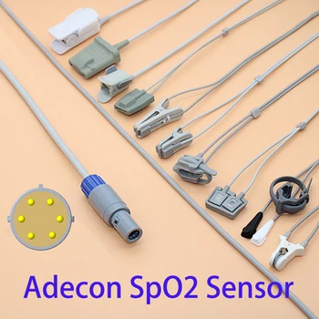 Кабель датчика Redel 6P Spo2 для Adecon adult/pediatric/child/Neonate/veterinary monitor, зонд spo2 для пальцев/ушей длиной 3м.