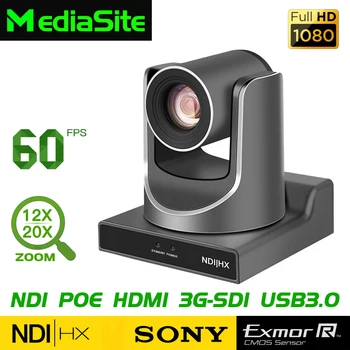 Камера NDI HX с 20-кратным зумом 60 кадров в секунду PTZ-Камера для трансляции SDI HDMI USB3.0 Студийная Камера Для проведения Церковных видеоконференций в прямом эфире SONY-CMOS