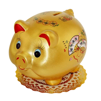 Керамическая Золотая Свинья-копилка для детей, Креативный Орнамент, Большая Секретная монета, копилка для денег, Свадебная гостиная, хуча, украшение для дома