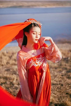 Китайский Народный танцевальный костюм для женщин, Традиционное женское платье принцессы династии Тан Ханфу, Танцевальная одежда Феи Династии Хань