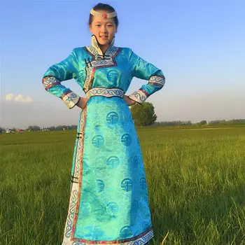 Китайское Монгольское Традиционное платье, Женский Этнический Халат, Винтажный Весенний Танец На Лугу, Весна