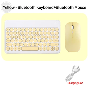 Клавиатура для iPad с круглым колпачком для ключей, перезаряжаемая беспроводная Bluetooth-клавиатура, мышь для Android IOS Windows Phone, планшет