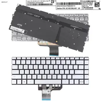 Клавиатура для ноутбука HP Envy 13-AQ 13-AG 13-AR 13-AP с серебристой подсветкой