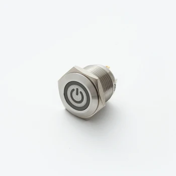 Кнопки включения с подсветкой символа питания ELEWIND 16 мм (PM161F-10ET/J/B/12V/S)