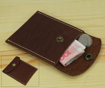 Кожаный кошелек ручной работы, кошелек для монет, маленький мужской кошелек, кожаный женский кошелек, сумка для денег, держатель для кредитных карт