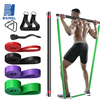 Комбинированный набор для силовых тренировок со штангой, домашней тренировки, физиотерапевтических упражнений для йоги и ремней с замкнутым контуром