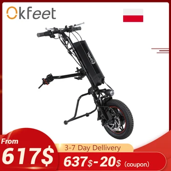 Комплект для переоборудования электрической инвалидной коляски Трактор KT ЖК-дисплей 36 В 10,4 Ач Аккумулятор 350 Вт Ручной велосипед с электродвигателем Колесо для инвалидной коляски