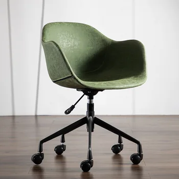 Компьютерные кресла из Скандинавской кожи для офиса, Кресла для конференций, Офисная мебель, Современный минималистичный подъемник для отдыха, Вращающееся кресло