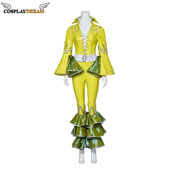 Косплей-Мюзикл Mamma Mia Here We Go Again, Косплей-костюм, Желтый костюм, Сценический костюм на Хэллоуин, женский костюм для вечеринки