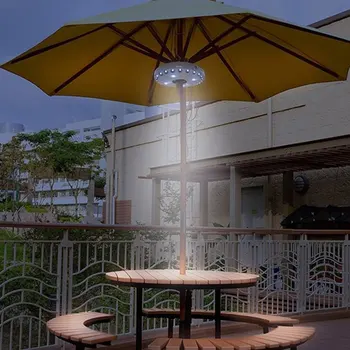 Лампа для зонтика, ночник, лампа для зонтика, 28LED Серебристый Портативный Прочный Уличный Садовый походный фонарь, Ветрозащитный
