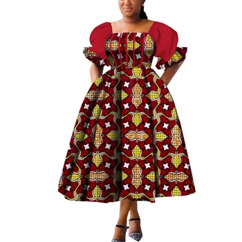 Летнее платье дашики, Халат с пышными рукавами, Африканская женская африканская одежда для женщин, одежда больших размеров, Традиционная свадьба Bazin Riche