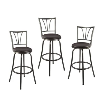 Металлические барные стулья Silverwood Stetson с регулируемой высотой, набор из 3, черный