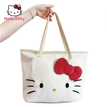 Модная милая сумочка с рисунком Hello Kitty, простая, удобная, милая и универсальная повседневная сумка через плечо большой емкости