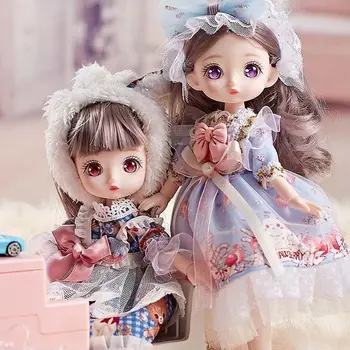 Модная одежда, милое выражение, детская модная кукла 1/12, кукла BJD, кукла-принцесса, кукольная игрушка, карманная совместная кукольная фигурка, игрушки