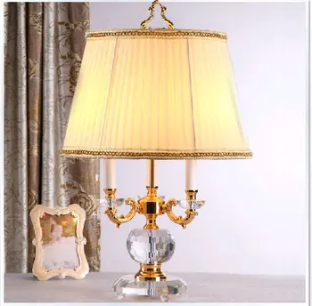 Модные роскошные современные 3 лампы, высококачественная Роскошная хрустальная настольная лампа, современный хрустальный настольный светильник 100% K9 Grade A Crystal Table