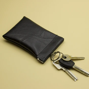 Модный Кожаный кошелек с Длинным карманом, брелок для ключей, кошелек для монет, Женская Мужская Маленькая сумка для мелочи, маленький держатель для карт