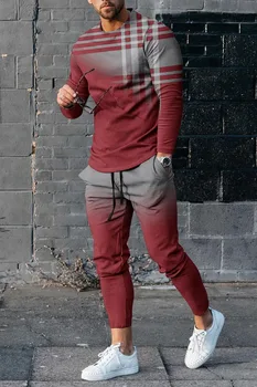 Мужская джентльменская модная серия, осенне-зимний популярный удобный комплект брюк из двух предметов с длинным рукавом