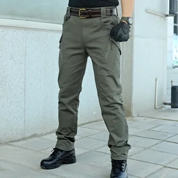 Мужские брюки-карго, весенне-осенний новый стиль, эластичные быстросохнущие брюки большого размера для отдыха с несколькими карманами