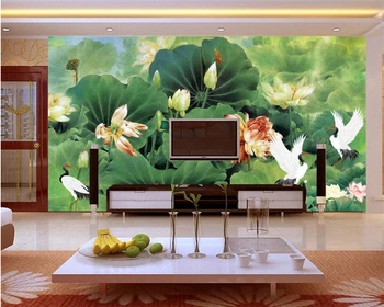 На заказ любой размер, 3 d, настенные фрески для гостиной, современная мода, красивые обои для фотообоев с лотосом Beibehang