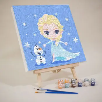Набор для рисования маслом принцессы Диснея для девочек, мультфильмы для мальчиков, Микки и Минни, игрушка для рисования ручной работы, подарки на день рождения