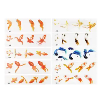 Наклейки С Золотыми Рыбками Из Смолы 3D Золотая Рыбка, Наклейка Из Прозрачной Пленки Из смолы, Наклейки С Золотыми Рыбками С 3D Эффектом, Наклейка С Рисунком Рыбы, Пруд