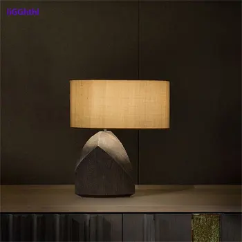 Настольная лампа из смолы, современное специальное креативное тканевое искусство AC85v-265v E27, прикроватное освещение, декор для гостиной, спальни, настольные лампы.