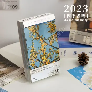 Настольный календарь на 2023 Год, Всесезонная картина с солнечным пейзажем, ценный Творческий План на неделю, Украшение рабочего стола, подарок
