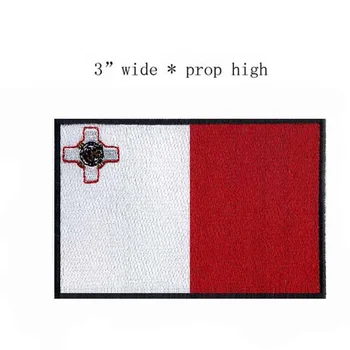 Нашивки с логотипами на флаг Мальты с вышивкой Шириной 3 дюйма /Parches Decorativos