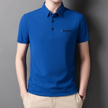 Новая мужская футболка Поло Discovery Channel, Летняя Повседневная Мужская одежда для гольфа с коротким рукавом и модным принтом, Деловые рубашки поло