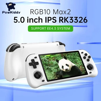 НОВАЯ Портативная Игровая Консоль POWKIDDY Max2 в стиле Ретро с открытым исходным кодом RGB10 max 2 RK3326 с 5,0-Дюймовым IPS Экраном 3D Rocker В Подарок
