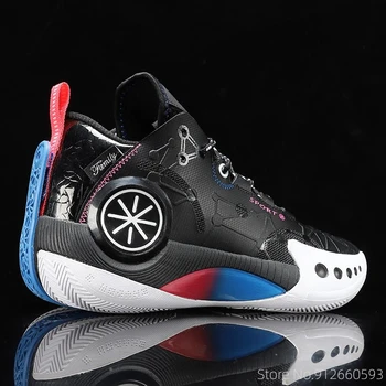 Новинка 2023, черные оригинальные баскетбольные кроссовки, мужские уличные трендовые баскетбольные кроссовки, Высококачественная спортивная мужская Женская обувь для тренировок
