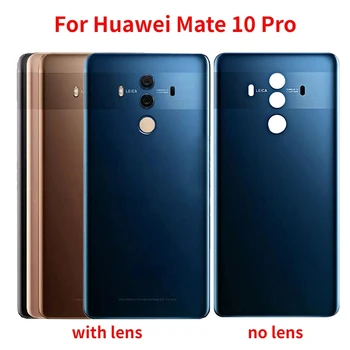 Новое заднее стекло для Huawei Mate 10 Pro Задняя крышка батарейного отсека Задняя дверь Корпус Замена панели корпуса на объектив камеры