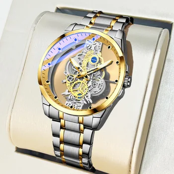 Новые ажурные прозрачные неавтоматические мужские часы водонепроницаемы и светятся