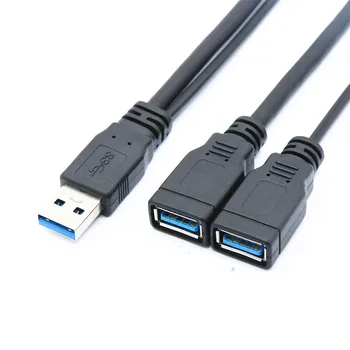 Новый USB 3.0 A От 1 штекера до 2 двух USB-розеток, концентратор данных, адаптер питания, Y-образный разветвитель, USB-кабель для зарядки, удлинители шнура