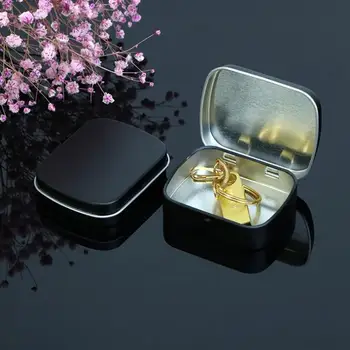 Оптовая продажа малогабаритная жестяная коробка с шарниром квадратная жестяная серебряная подарочная коробка, запечатывающая обычную жестяную коробку, 1000шт SN263