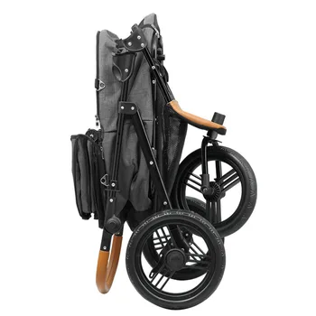 Оптовая продажа уличной складной Легкой съемной коляски для собак, роскошной коляски для домашних собак на 3 колеса