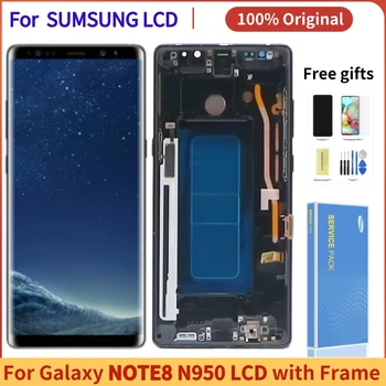 Оригинальный AMOLED для Samsung Galaxy Note8 ЖК-дисплей с рамкой для Note8 SM-N950, запчасти для ремонта с цифровым преобразователем сенсорного экрана SM-N950