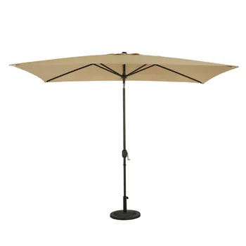 Островной зонт Bimini Прямоугольный рыночный зонт размером 6,5 x 10 дюймов - цвет шампанского -Полиэфирный навес, настольный зонт для патио