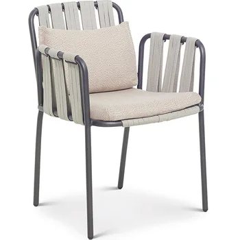 Открытый внутренний дворик виллы диван-кресло из тикового ротанга современный минималистичный гостиничный садовый веревочный стул из ротанга