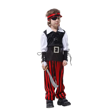 Пиратский костюм на Хэллоуин для мальчиков, косплей для детей, Детская карнавальная пиратская ролевая игра, косплей, маскарадный костюм