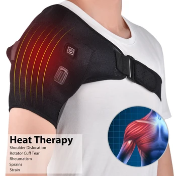 Плечевой бандаж с электрическим подогревом, Плечевой Регулируемый Поддерживающий ремень для термотерапии, для снятия боли при артрите, травмах суставов