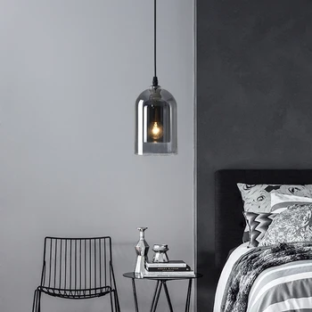 Подвесной светильник из скандинавского стекла для столовой, Современный домашний светильник Docr, лампа для спальни, Потолочная подвесная люстра, светодиодные светильники